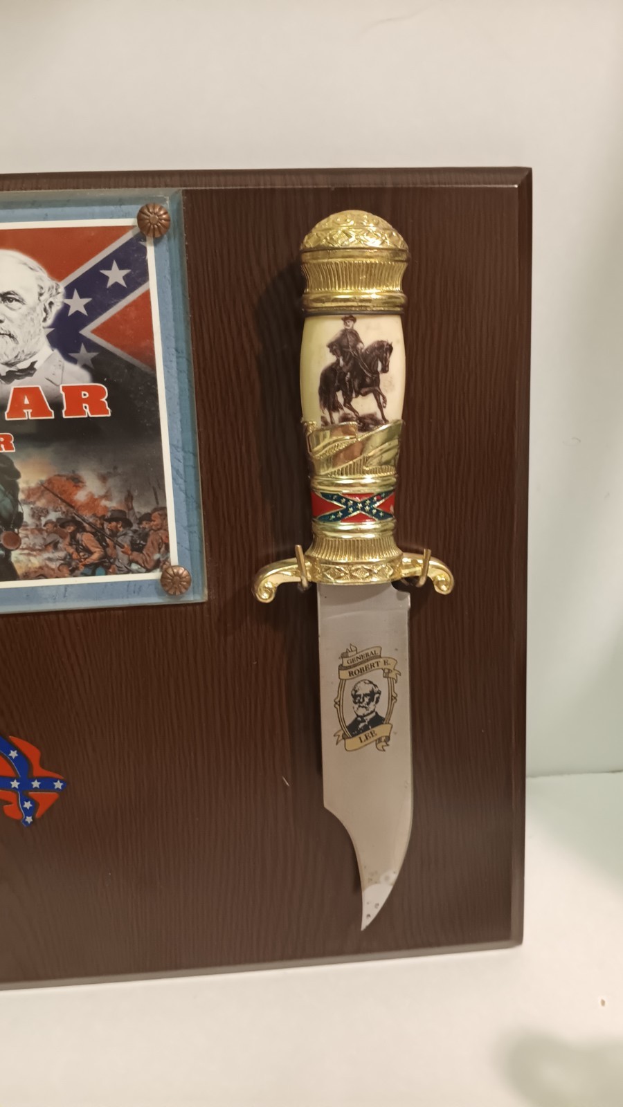 Bowie Knives Robert E Lee And Ulysses S Grant Civil War Wooden Plaque 17" x 12 "