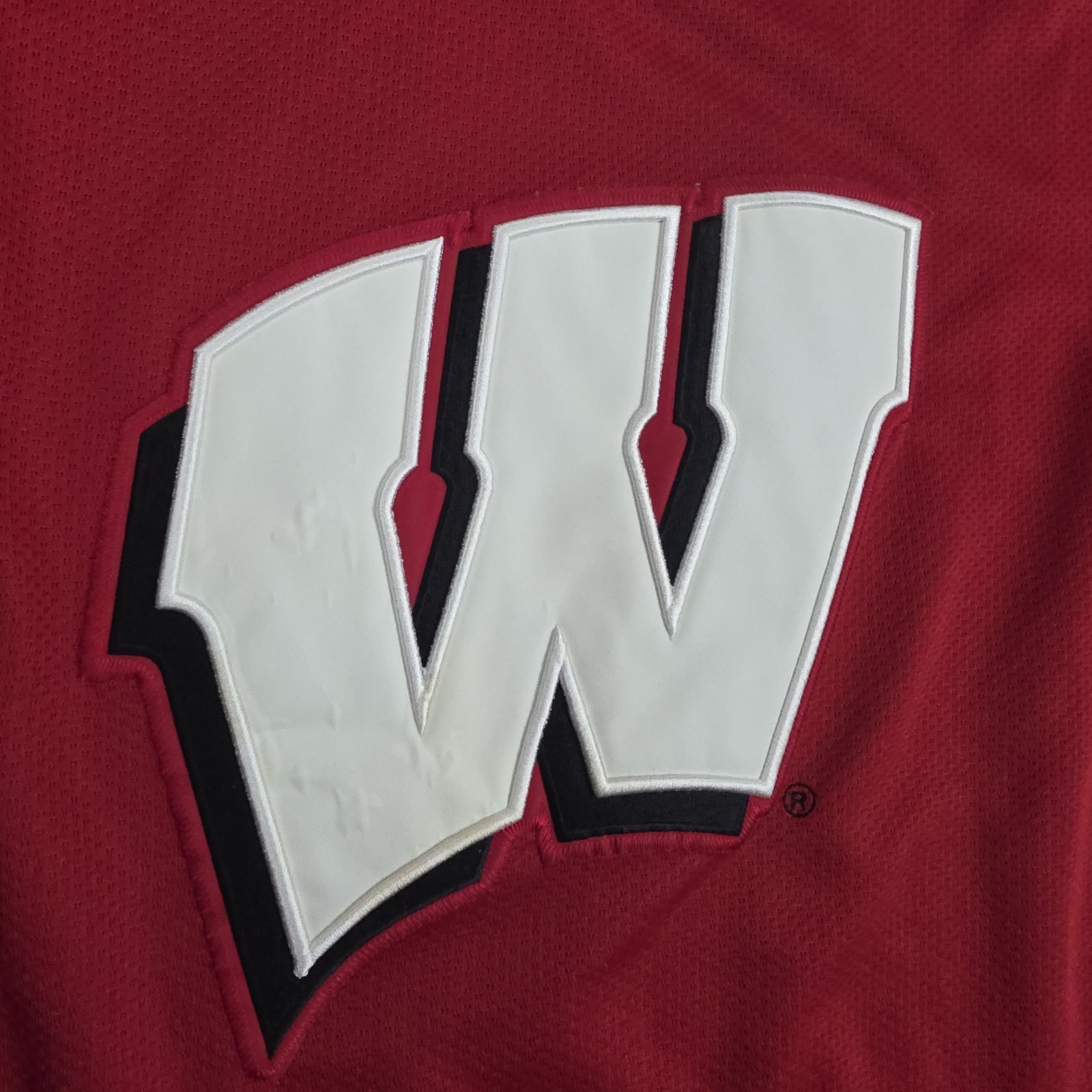 Vintage Wisconsin Badgers Ice Hockey Jersey Mens Medium NCAA 90s Big W Logo WIS