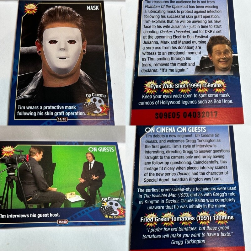 On Cinema at the Cinema Second Edition 2 Trading Cards You Pick 'Em