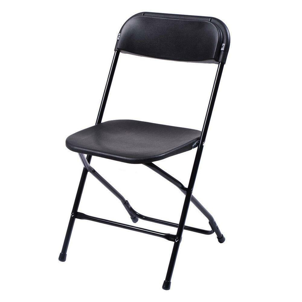 (5 to 15 PACK) Commercial Wedding Quality Stackable Plastic Folding Chairs Black