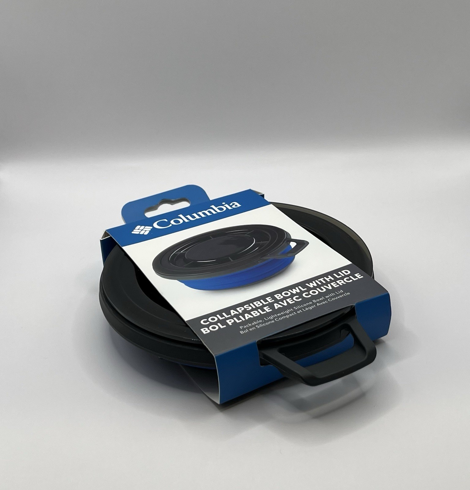 Colombia Collapsible Blue Bowl with Black Lid, New Free Shipping