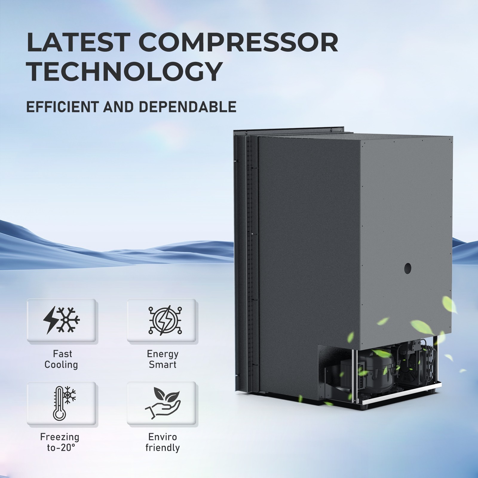 68Qt Portable Car Refrigerator Freezer Compressor Car Fridge 12V&24V APP Control