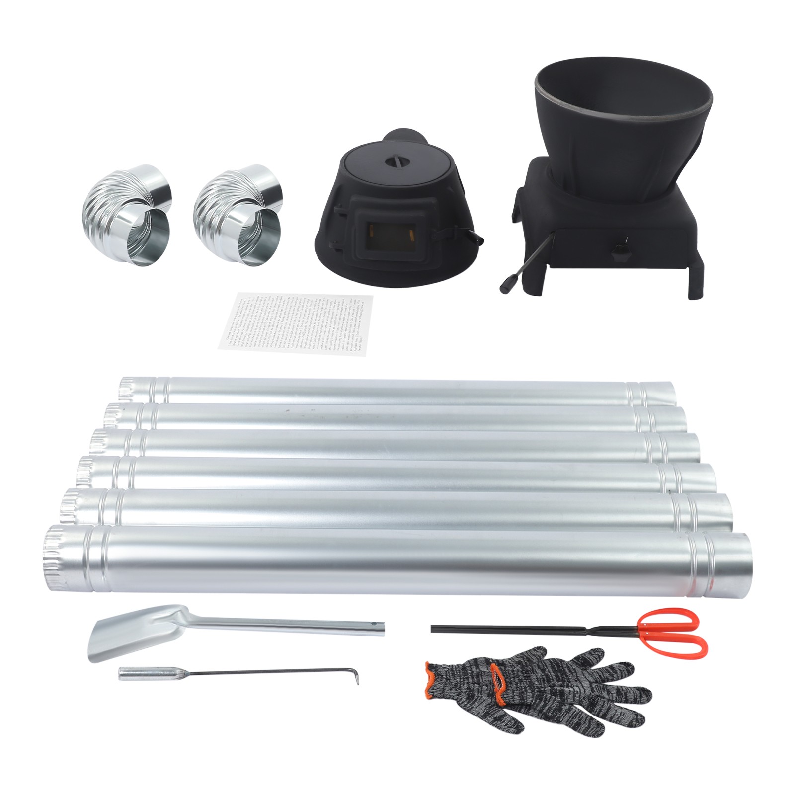 Fireplace Hot Tent Stove Wood Burning Stove Heating Cooking Stove w/Side Window