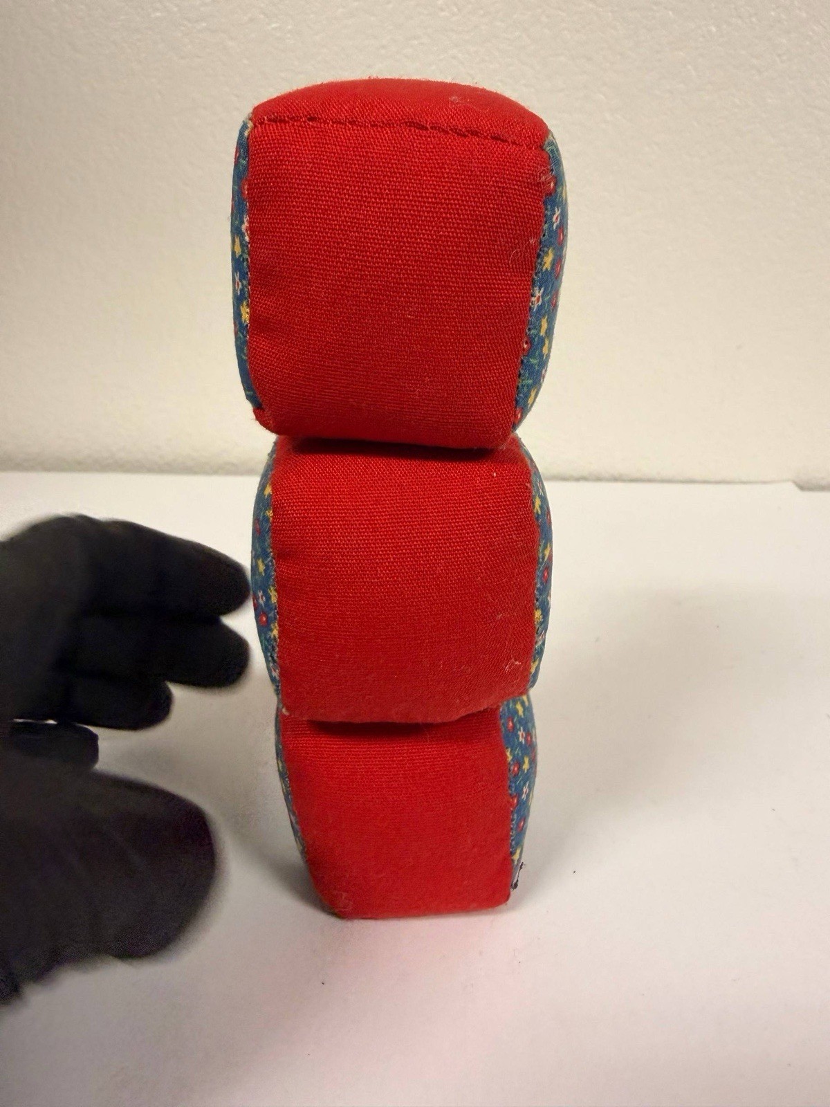 Vintage Juggling Bean Bags Set of 3 Fabric Cubes 2” Retro Handmade