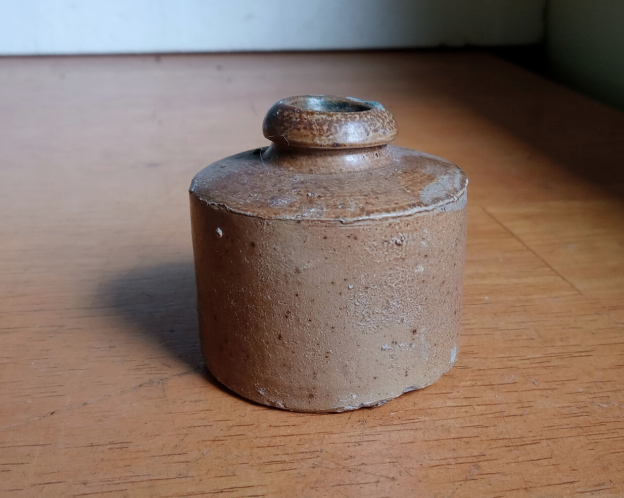 1860s BROWN LARGER STONEWARE INK BOTTLE DUG IN CIVIL WAR ERA ST.LOUIS PRIVY