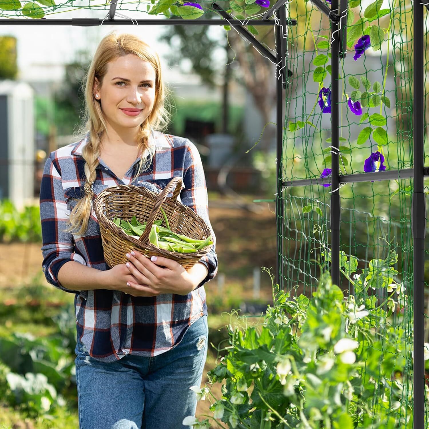 Garden Arch Trellis for Climbing Plants, 79'' Lx79''Wx79'' H Arch Arbor Trellis