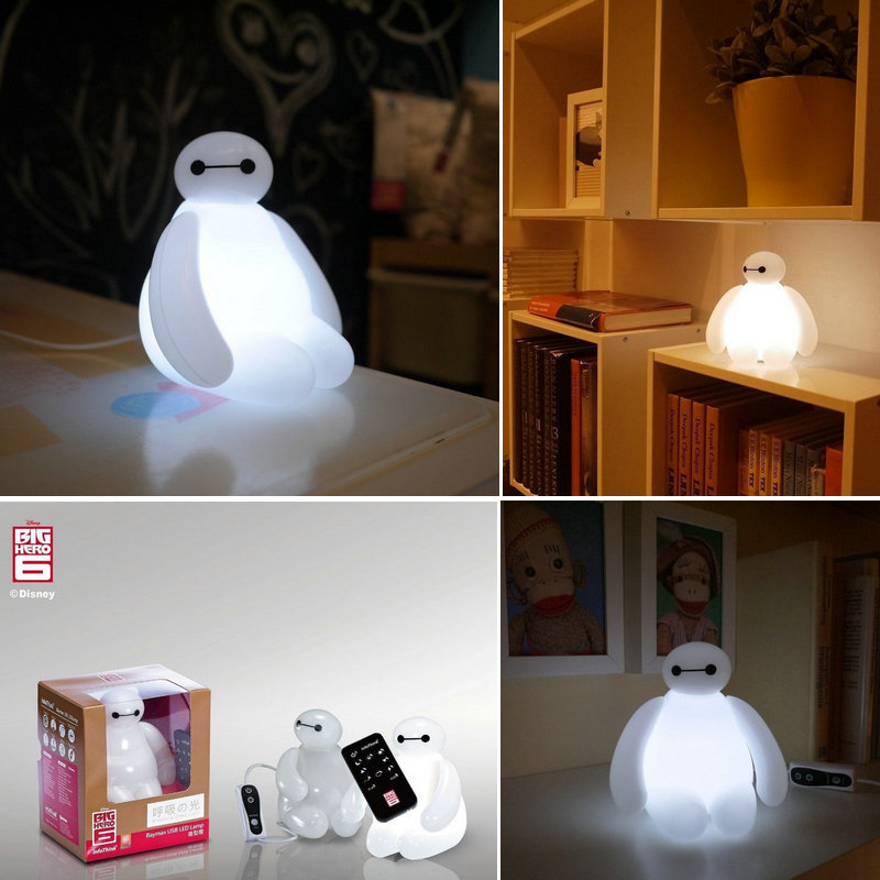 IN STOCK!Big Hero 6 Baymax USB LED Lamp movie Figure Toy Night Light gift