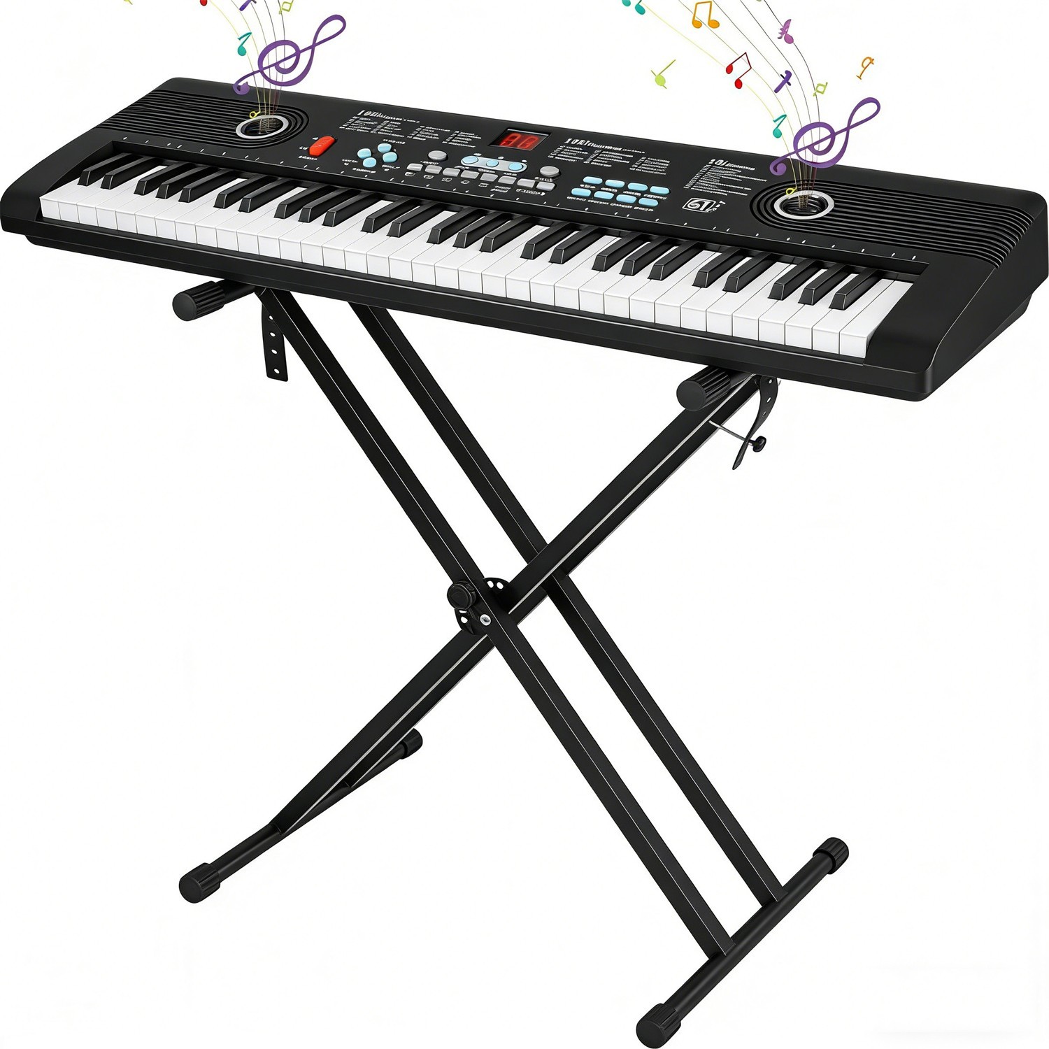 61-Key USB Electronic Digital Piano Keyboard with Stand & Mic
