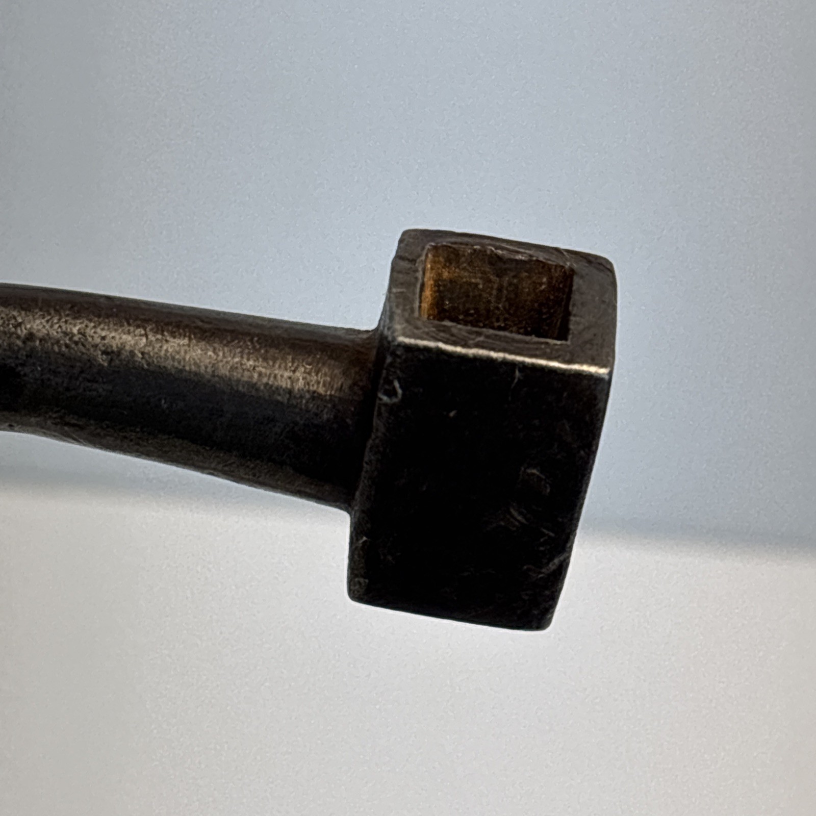 Antique I. RUDOLF Forged Carpenter Brace Drill Primitive Wood Brace