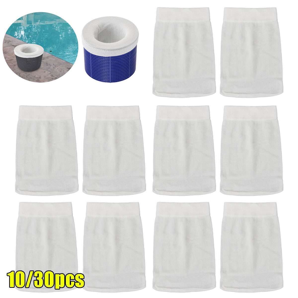 10 30 Pcs Pool Skimmer Socks Filter Replacement Savers for Basket Swimming Pool