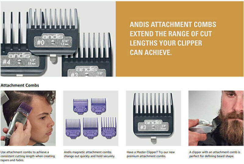 Andis 01410 Master Dual Magnet Small Nano 5-Comb Set 01410 Barber Clipper Guards