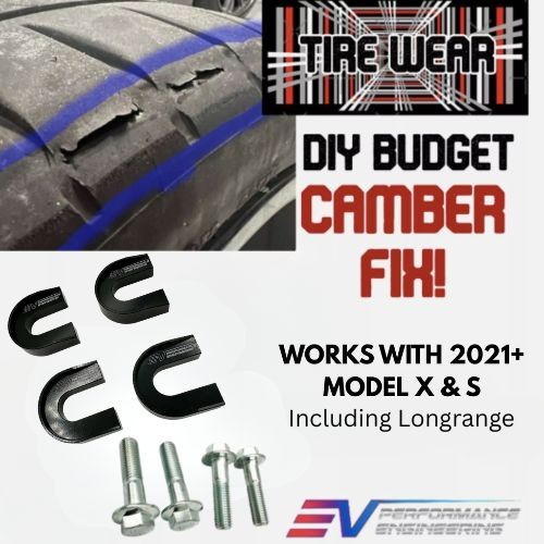 TESLA Model S X PLAID- REAR CAMBER ALIGNMENT SHIMS -DIY TIRE WEAR FIX  2.0deg