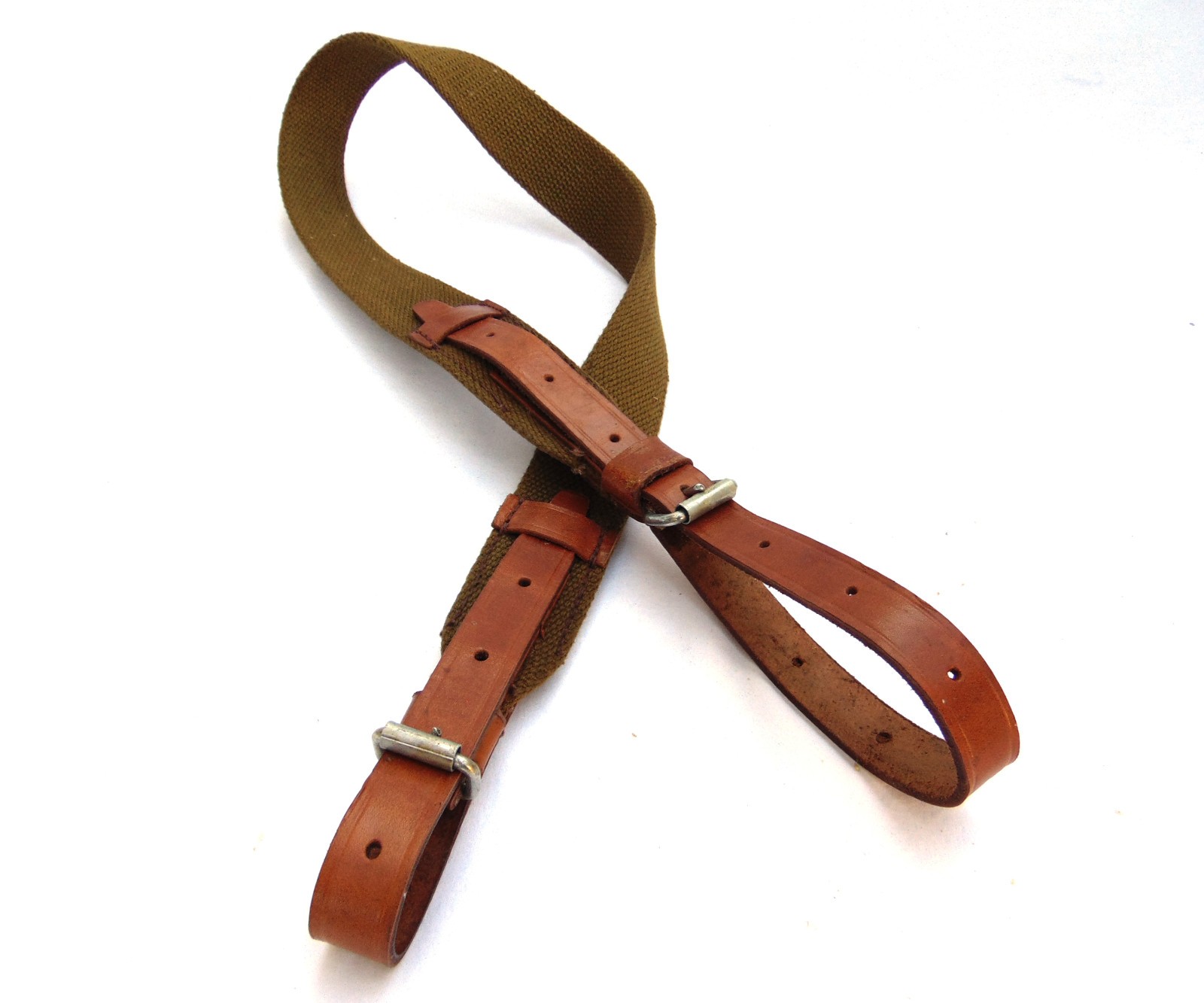 PPSh 41 Rifle Sling. Russian USSR Cold War Soviet Military 2-point green canvas.