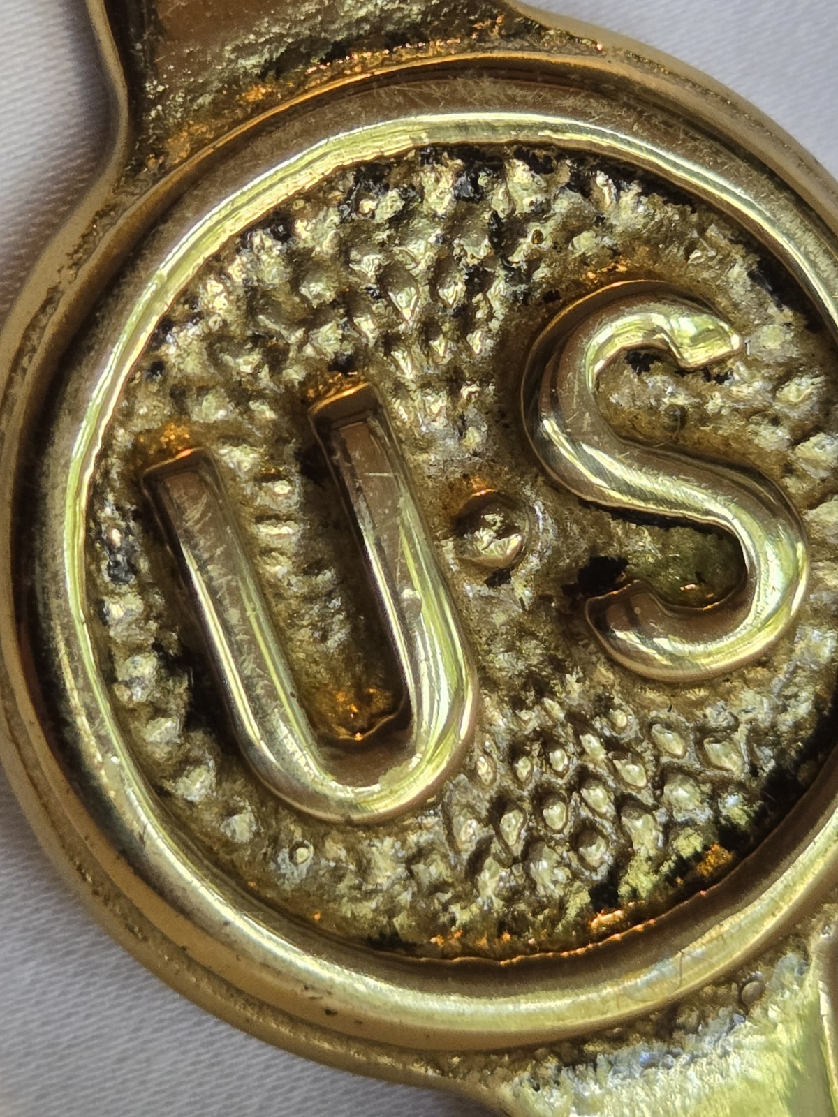 Beautiful Civil War U.S. Bit Bridle Boss Rosette Union Army Brass Tack Harness