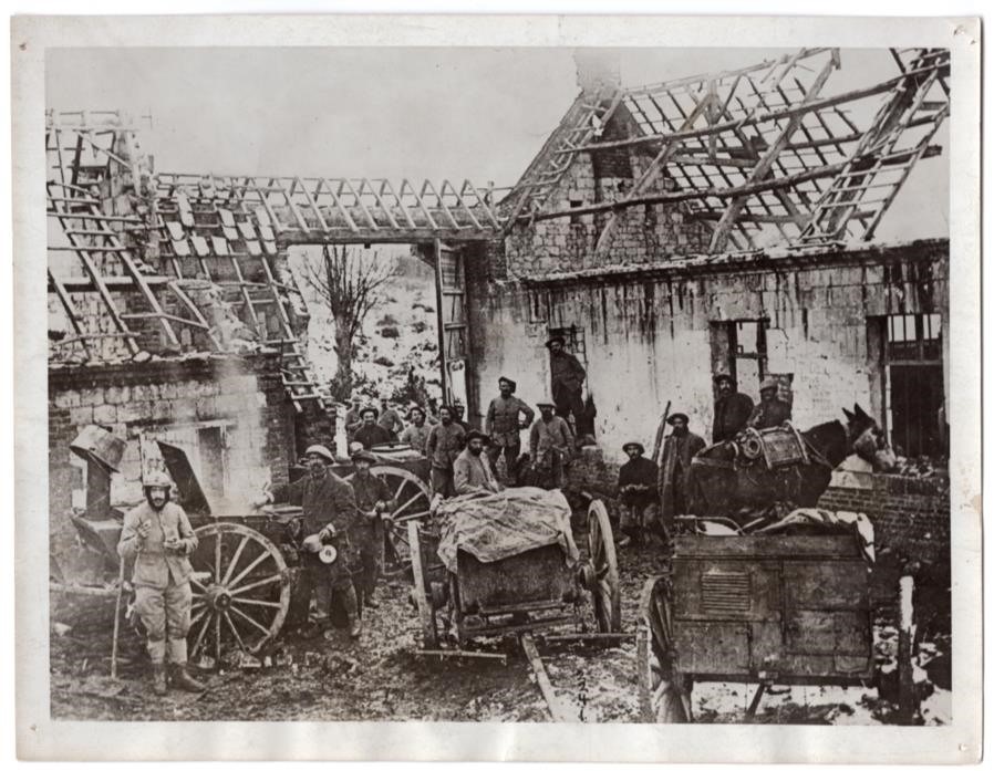 1916 French Field Kitchen at Ruins of House Meuse Area France 6.5x8.5 News Photo