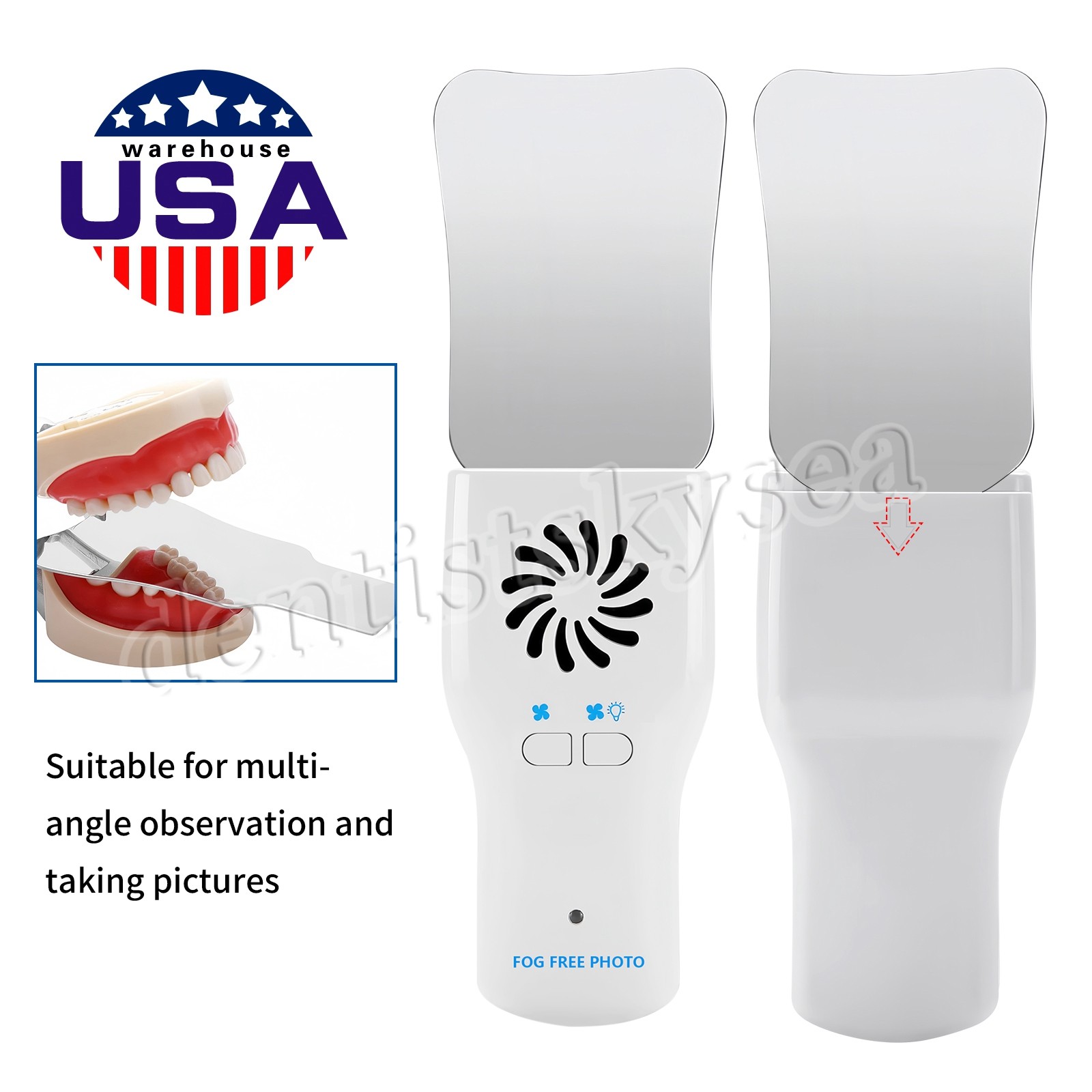 Dental Occlusal Mirror Fog Free LED Intra Oral Photo System 4*Mirrors Antifog