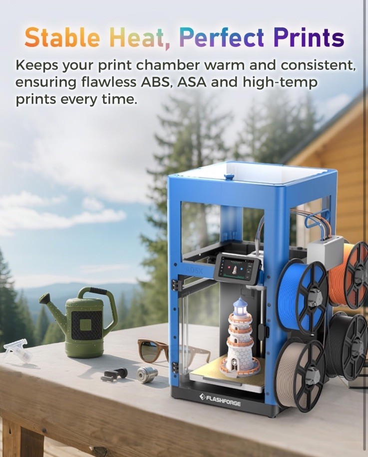 FLASHFORGE AD5X Enclosure Kit-Reduced Noise and Odor - High-Temperature - New