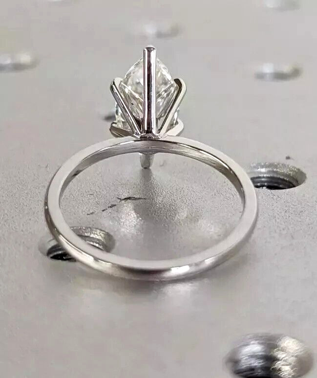 6.30Ct Marquise Cut Lab Created Diamond Engagement Solitaire Ring 925 Silver !