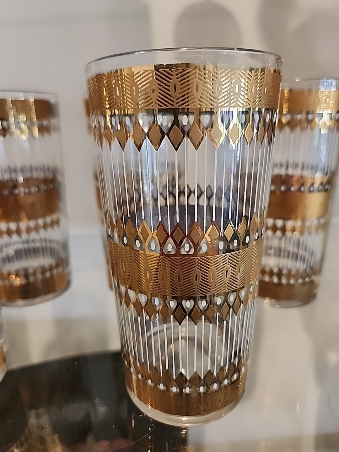 Set 6 Mid-century Culver Barcelona glasses