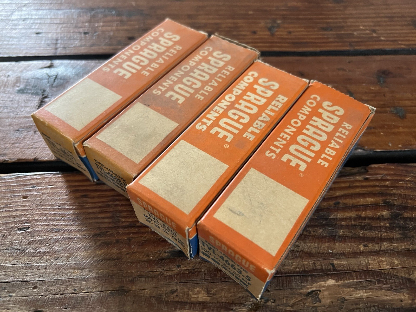 Lot of 4 Vintage NOS Sprague Twist Lok Electrolytic Capacitor Cans TVL