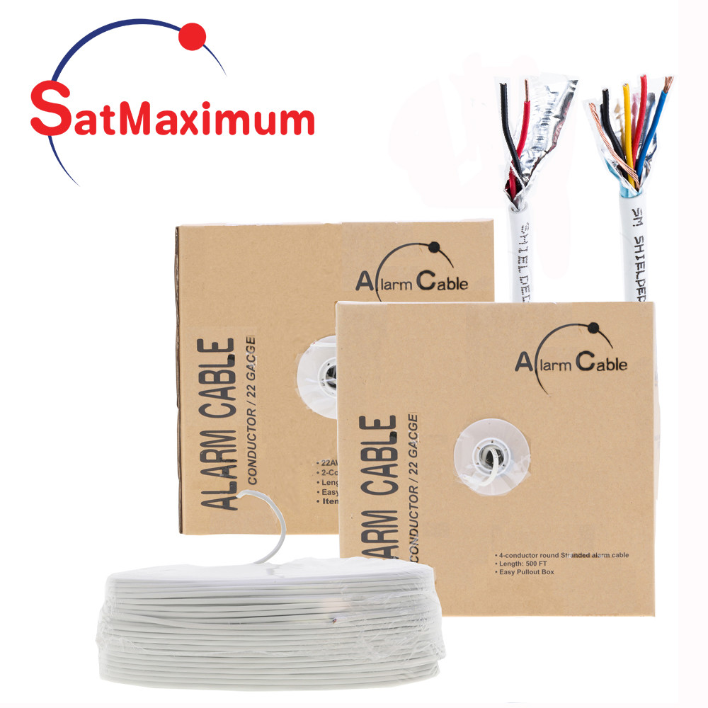 SHIELDED Security ALARM Cable Stranded / Solid Wire 18 22 AWG 500ft 1000ft WHITE