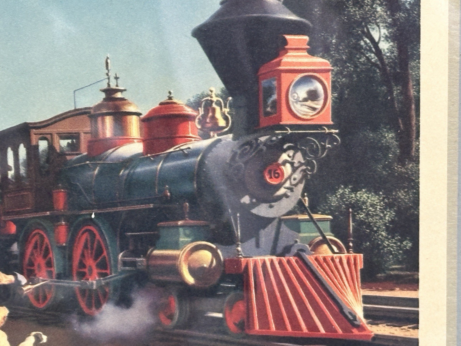 VTG Paul Detlefsen "In Days Gone By" Framed Print 13" x 17" Train Steam Engine