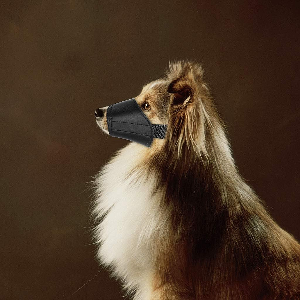 Bozal de Seguridad para Perros Grandes y Pequeños Bozal Ajustable de Cuero PU