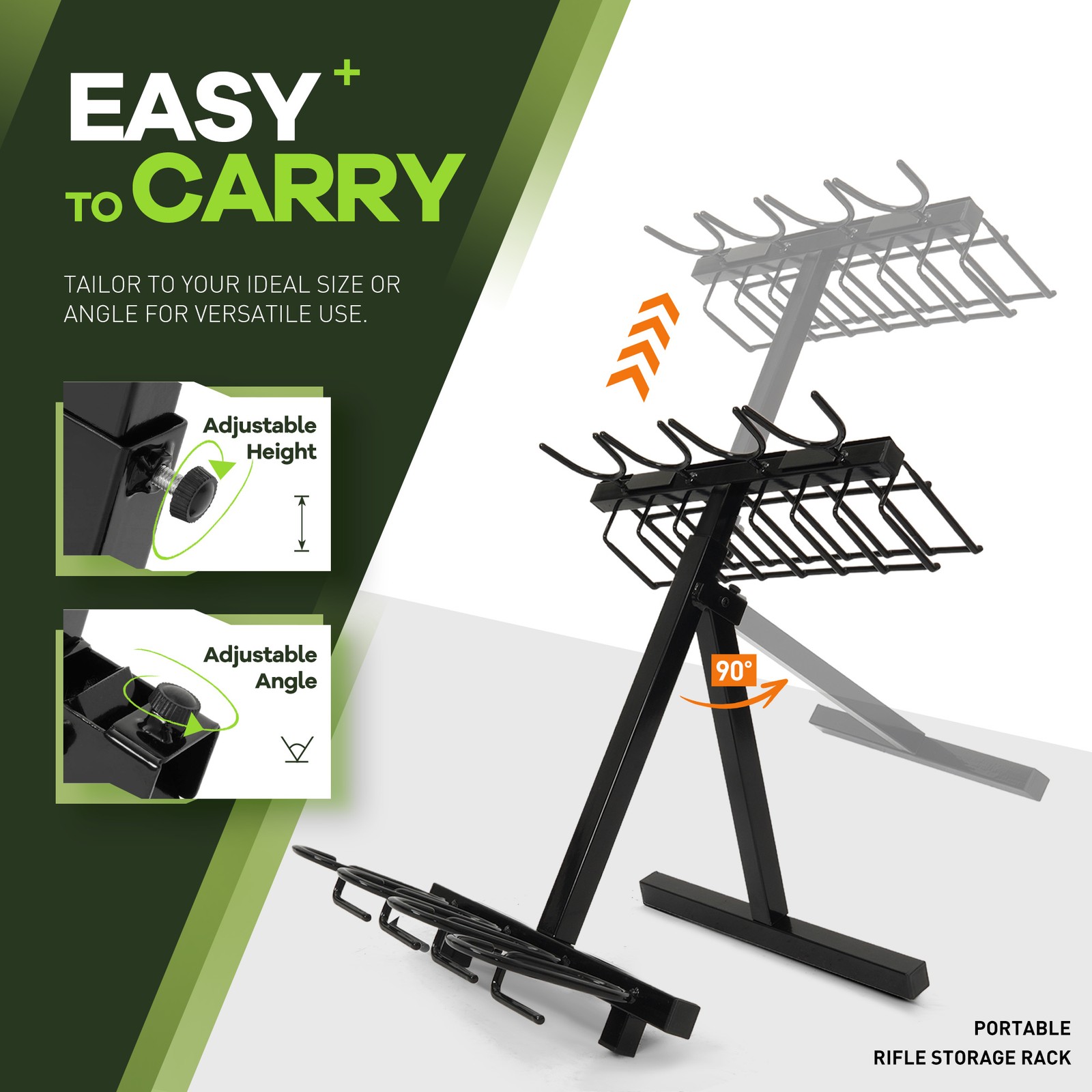 Folding Gun Rack Freestanding Rifle Pistol Storage Rack Stand For Shooting Range
