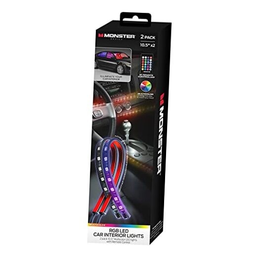 Monster Multicolor Car Interior LED Accent Lights, Customizable Color Strips
