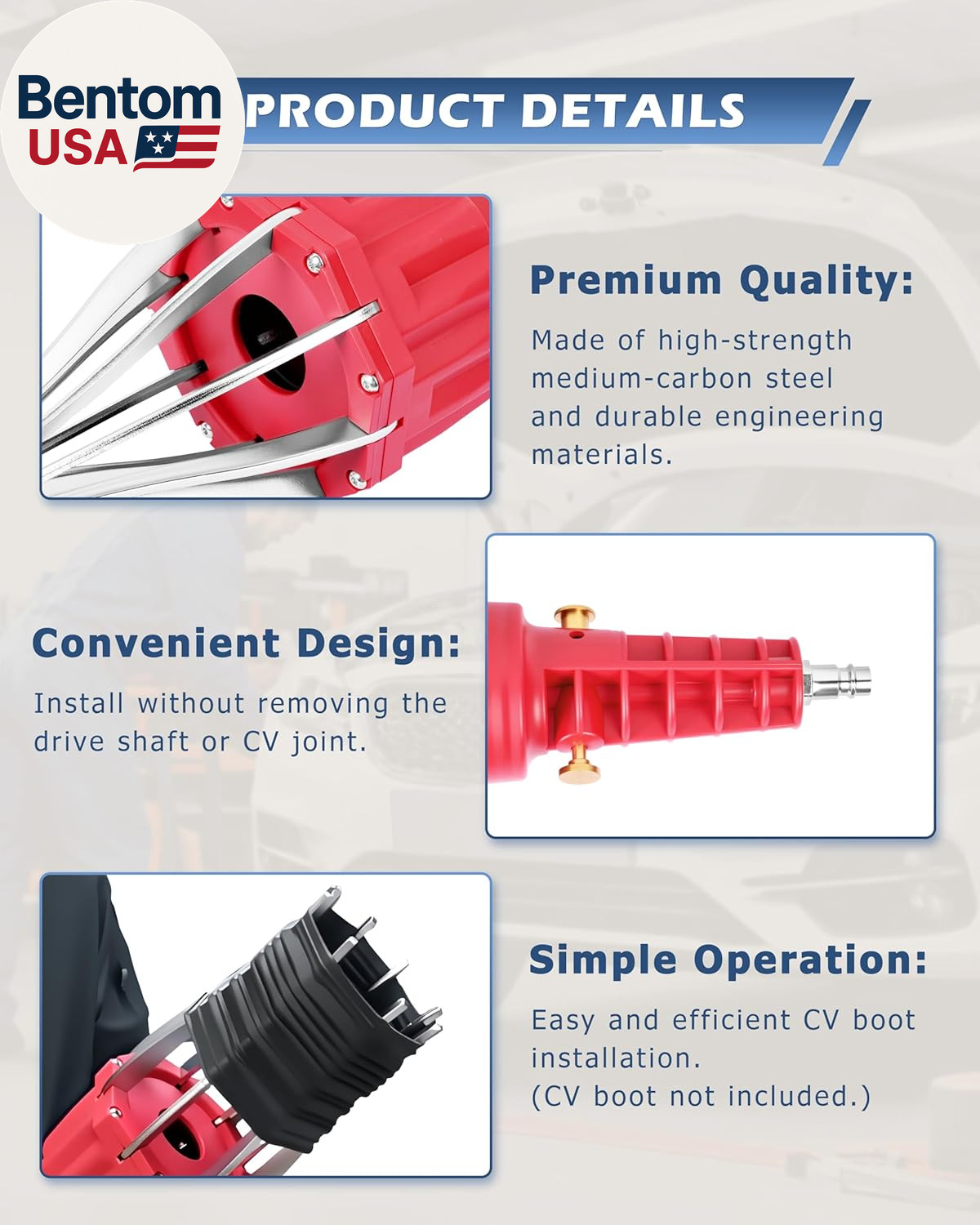 Pneumatic Air Power CV Joint Boot Expander Install Installation Removal Tool for