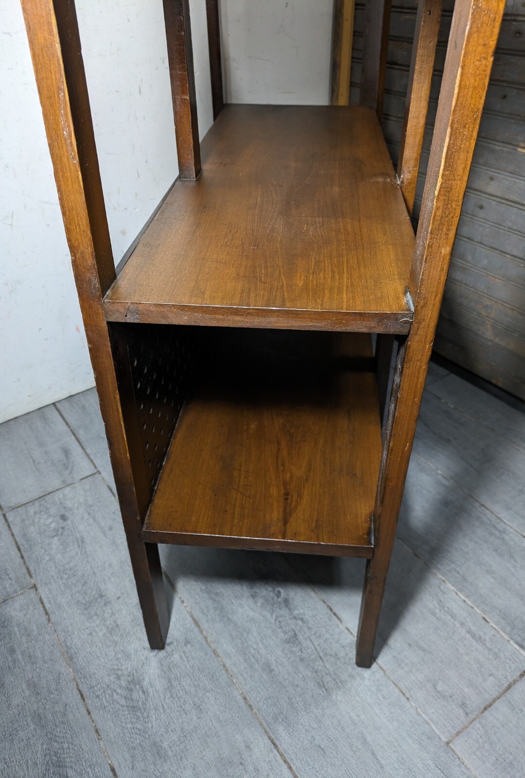 Antique Rustic Mission Arts & Crafts Style Display Book Shelf Open Bookcase