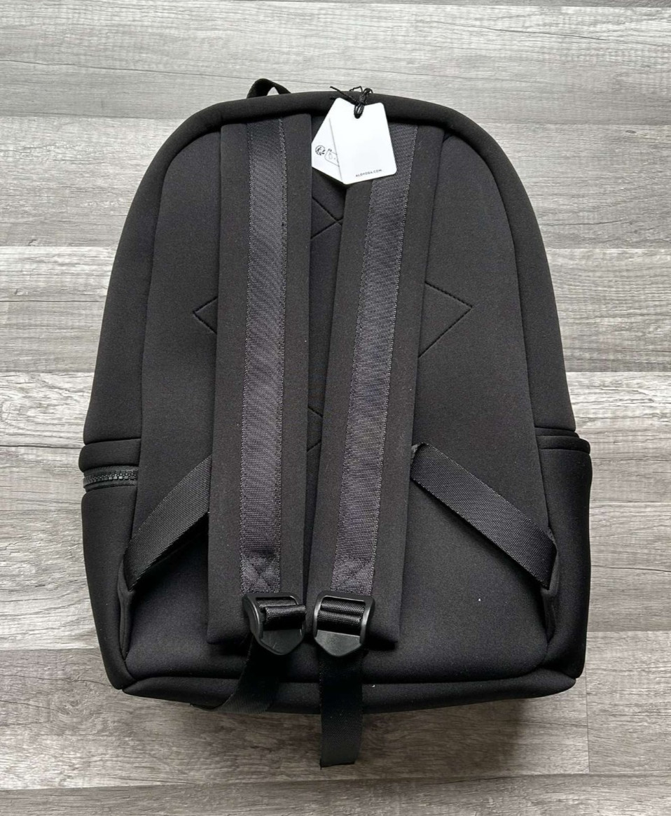 Alo Yoga Stow Backpack Black Neoprene with Detachable Pouch 17.6L