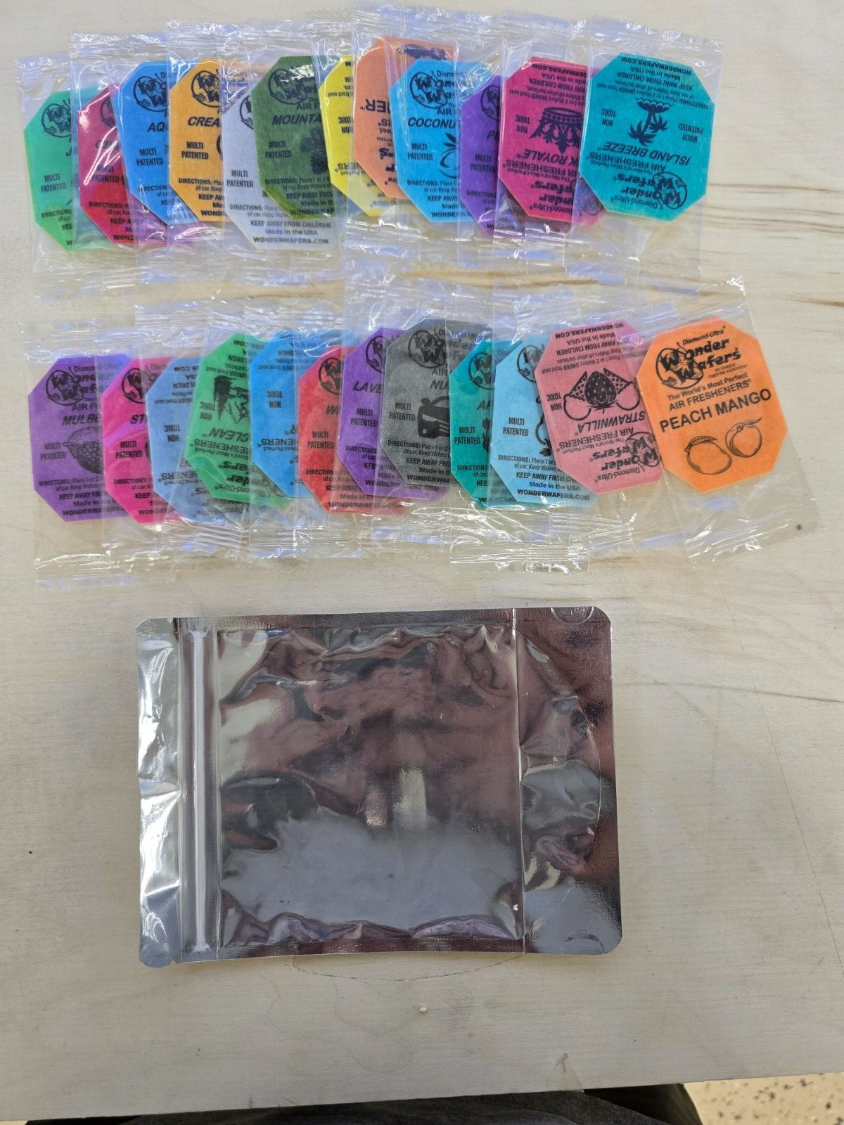 Wonder Wafers Air Freshener Sample Pack, Resealable Vapor Barrier Bag, 24 Scents