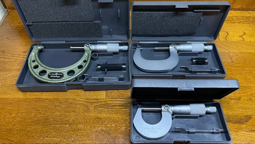 Mitutoyo  Outside Micrometer 3pcs Set 0-75mm #62