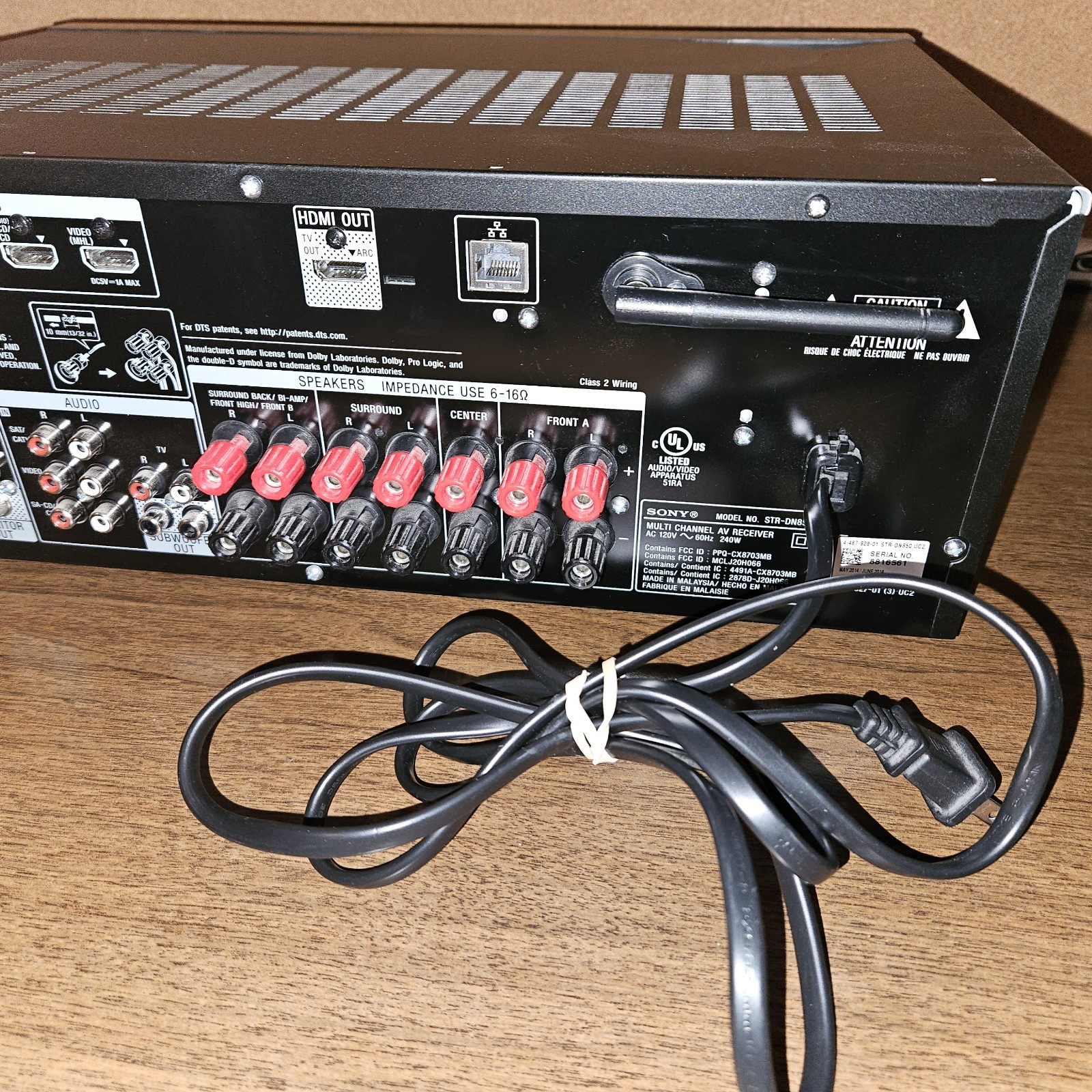 Sony STR-DN850 7.2 Channel Receiver HDMI Bluetooth 4K Hi Res Audio - Unit Only