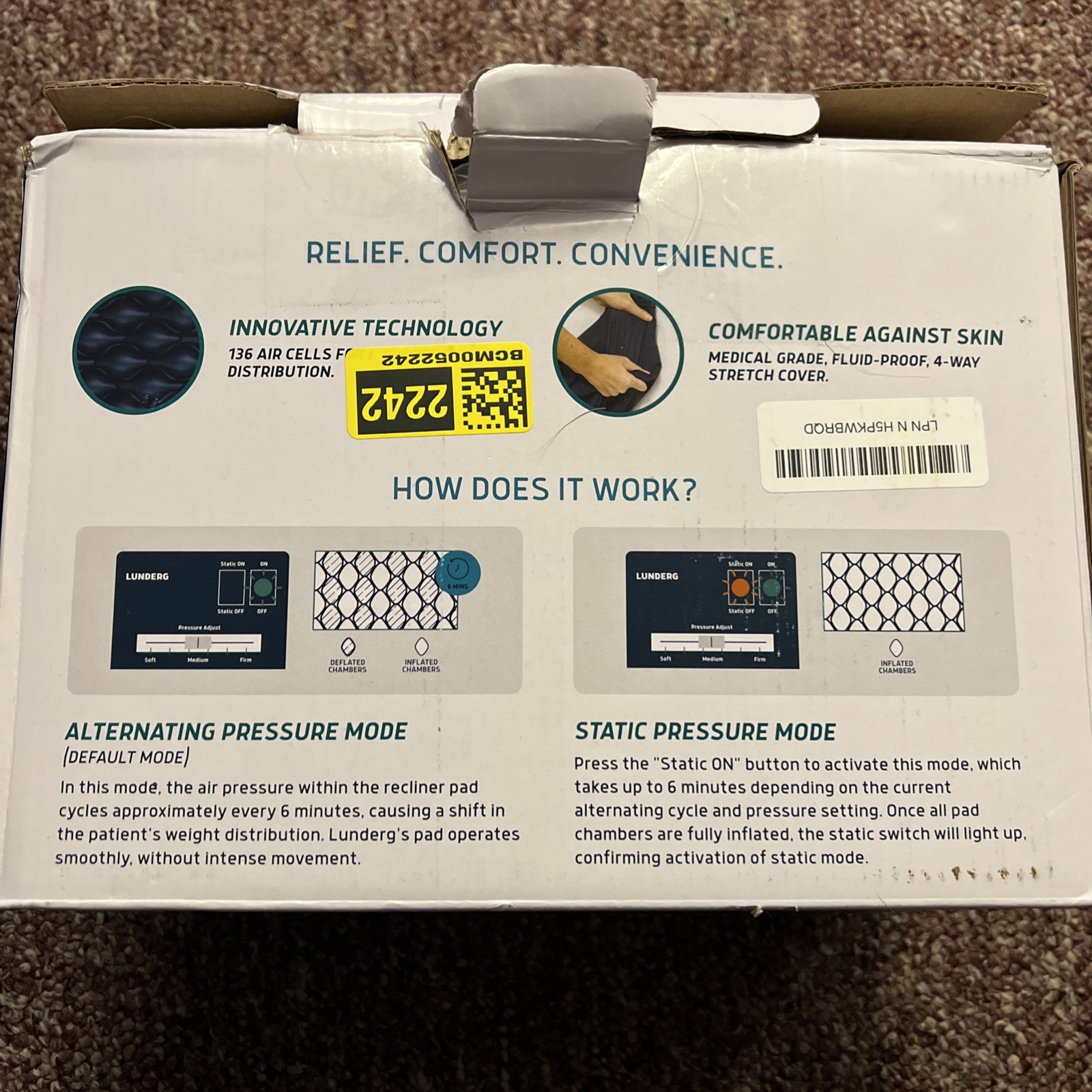 Lunderg Alternating Air Pressure Pad for Recliner Chair - Pressure Relief