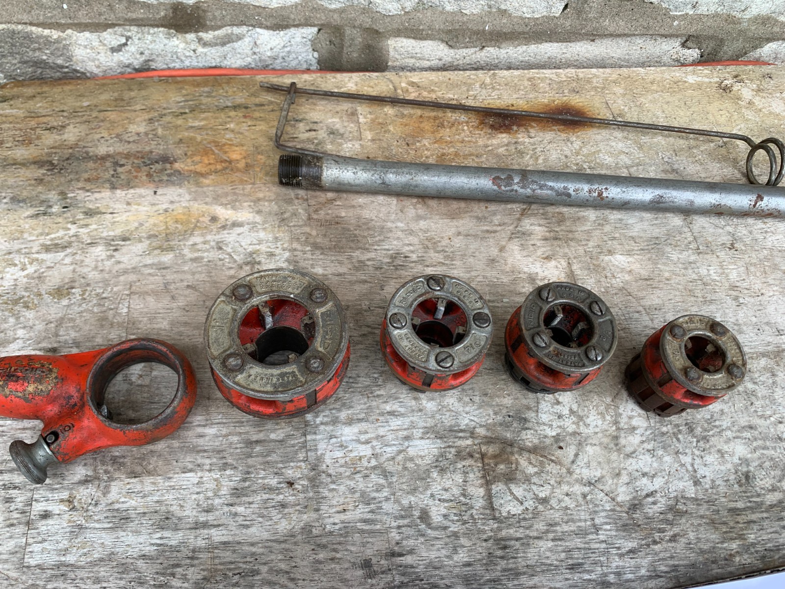 Ridgid 00-R 6 Pc VTG Pipe Threader Kit Ratchetting Die Head 3/8- 1" USA Made