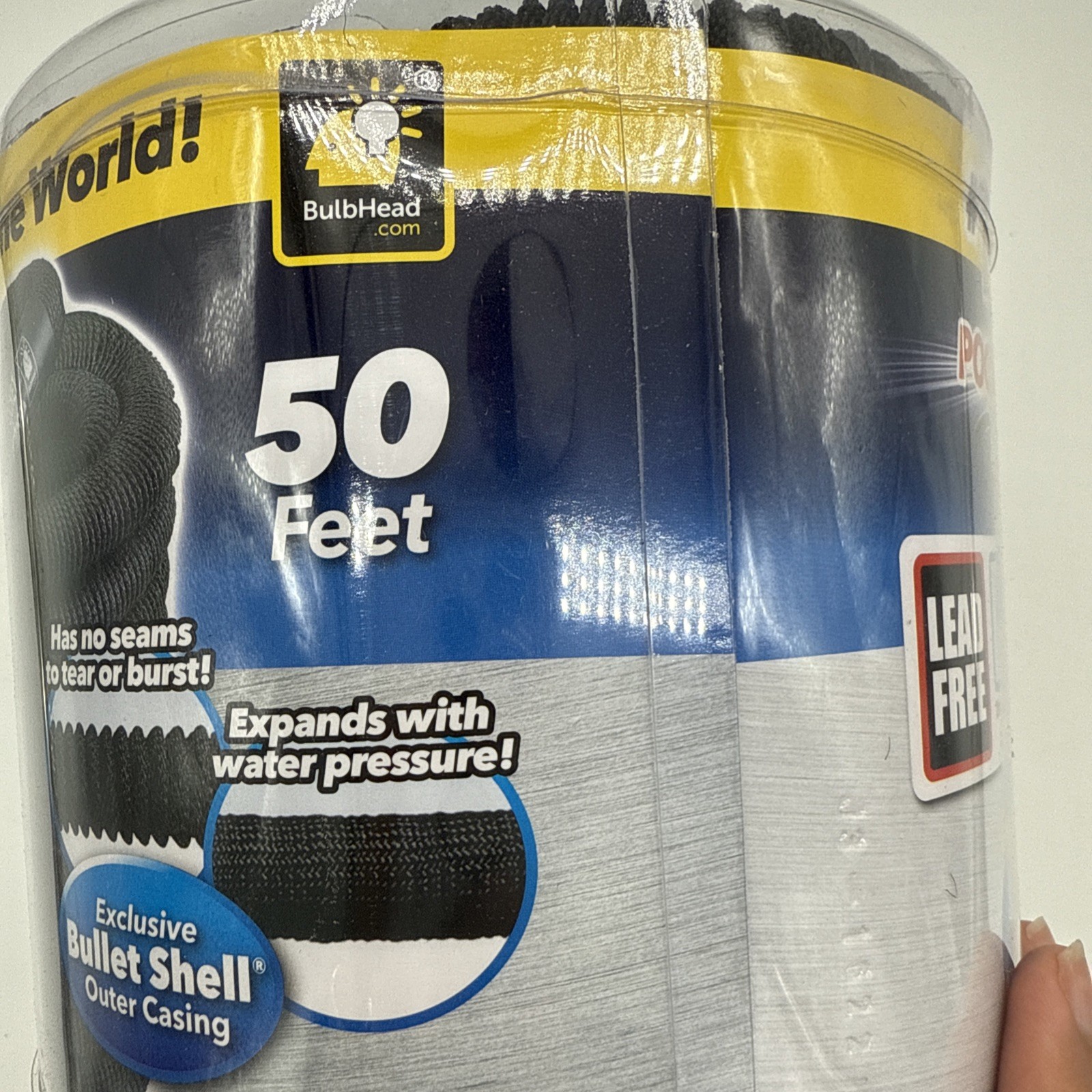 50' As Seen On TV Pocket Hose Silver Bullet Lightweight No Kink Garden Hose