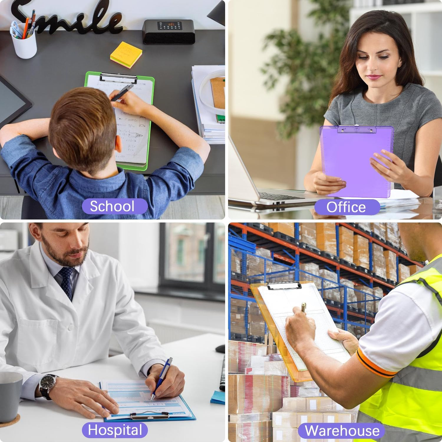 Plastic Clipboards A4/Letter Size 8.5X11 Clear Colored Clip Boards Hanging Hard