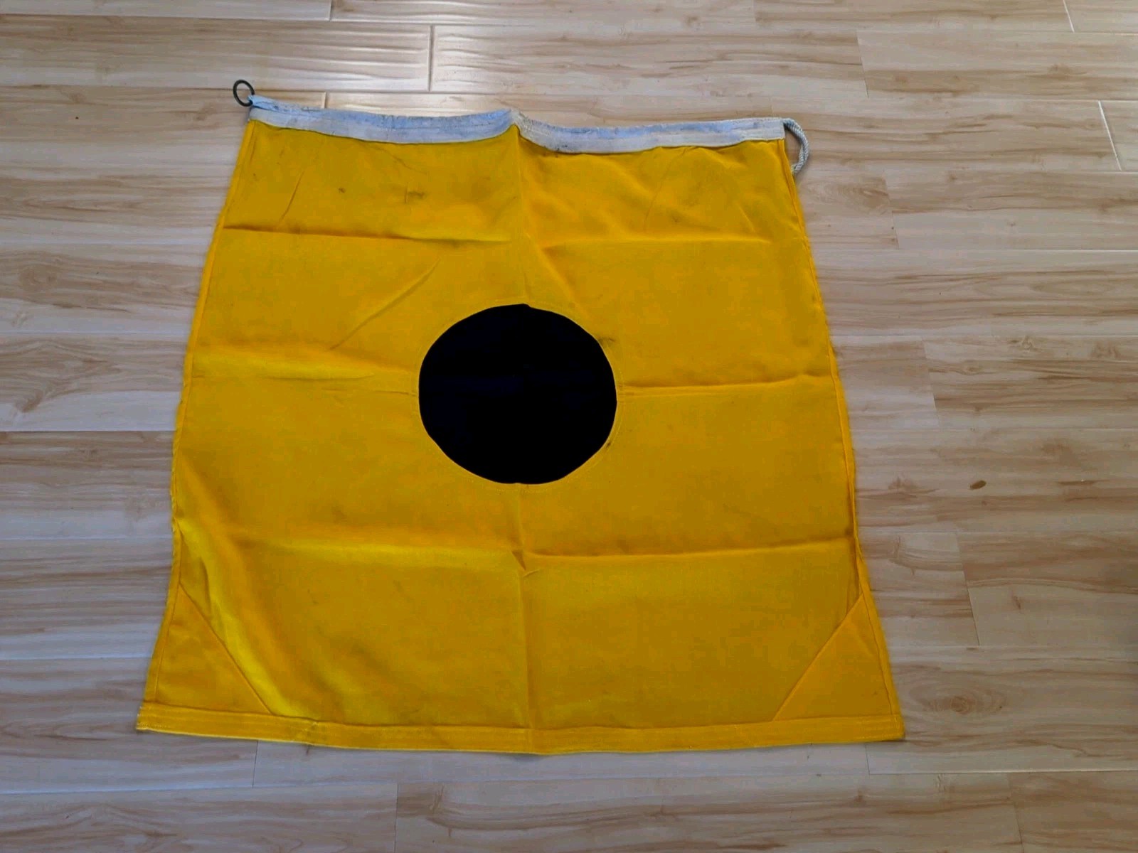 Salvaged Vintage Nautical International Signal Flag I (India) With Clasp 32x36"