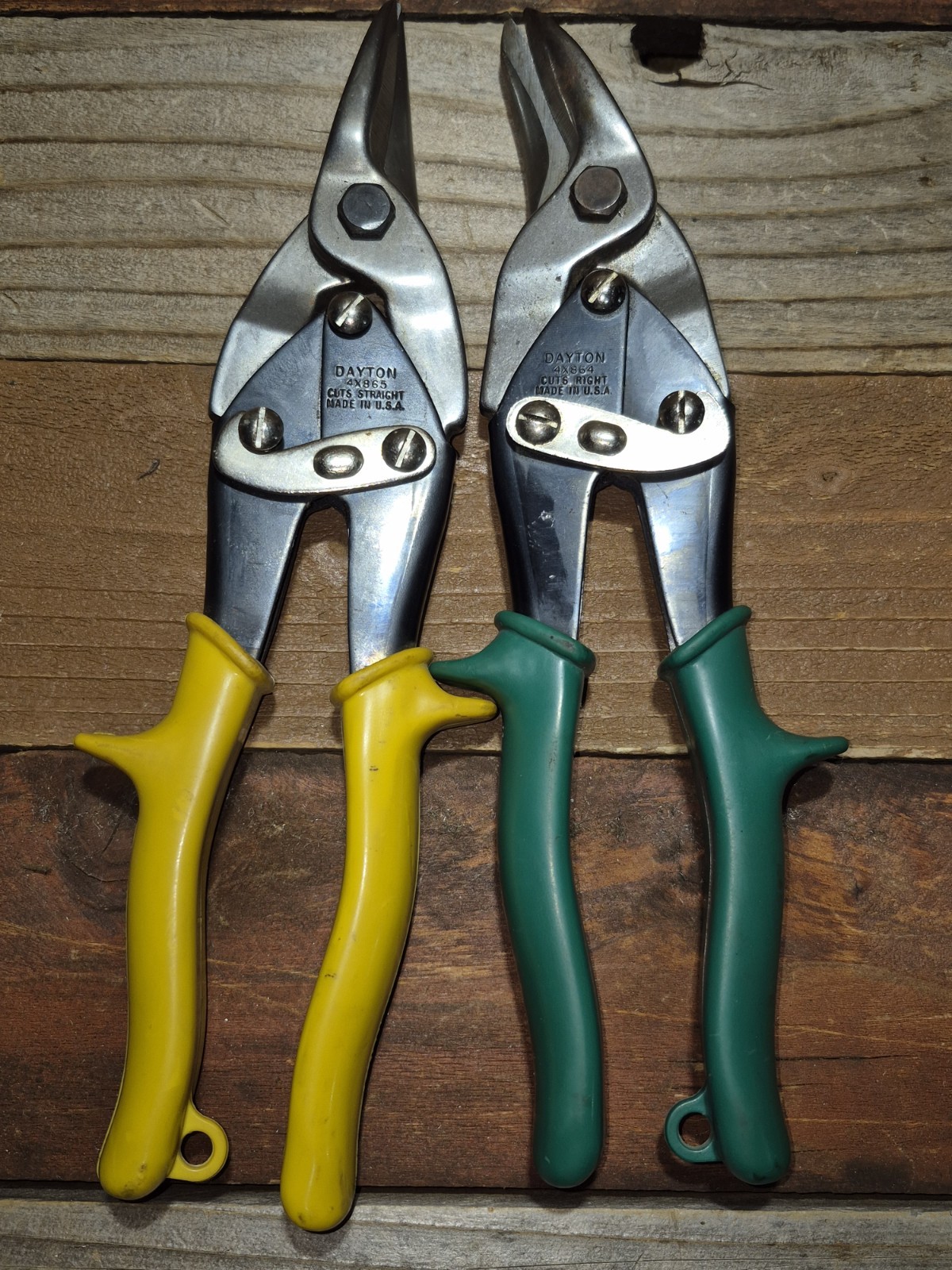 2 DAYTON Tin Snip Straight & Right Cut Aviation Sheet Metal Made U.S.A. Sharp