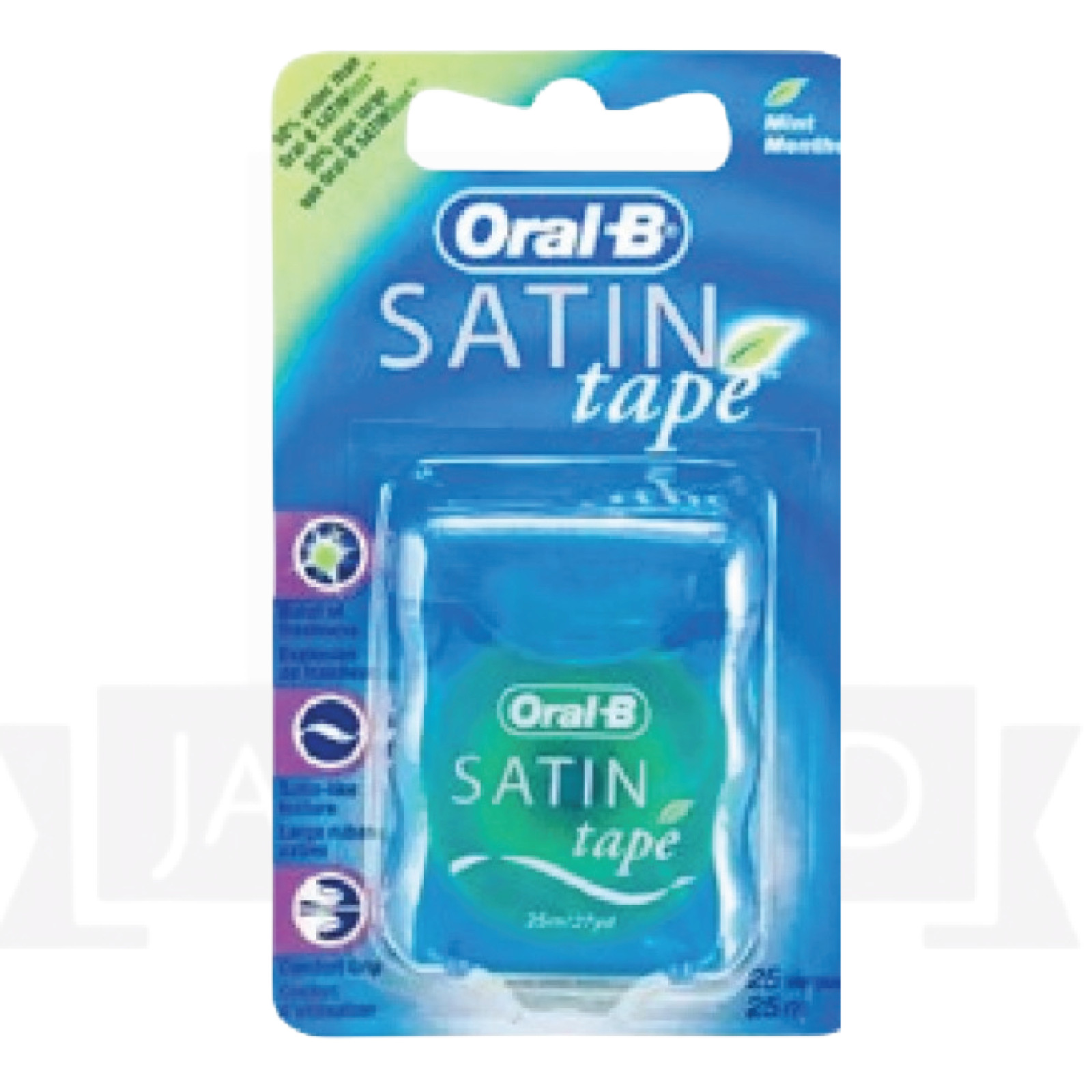 Oral-B Satin Tape Dental Floss 25m By Oral-B Satin Tape Mint-PACK OF 6