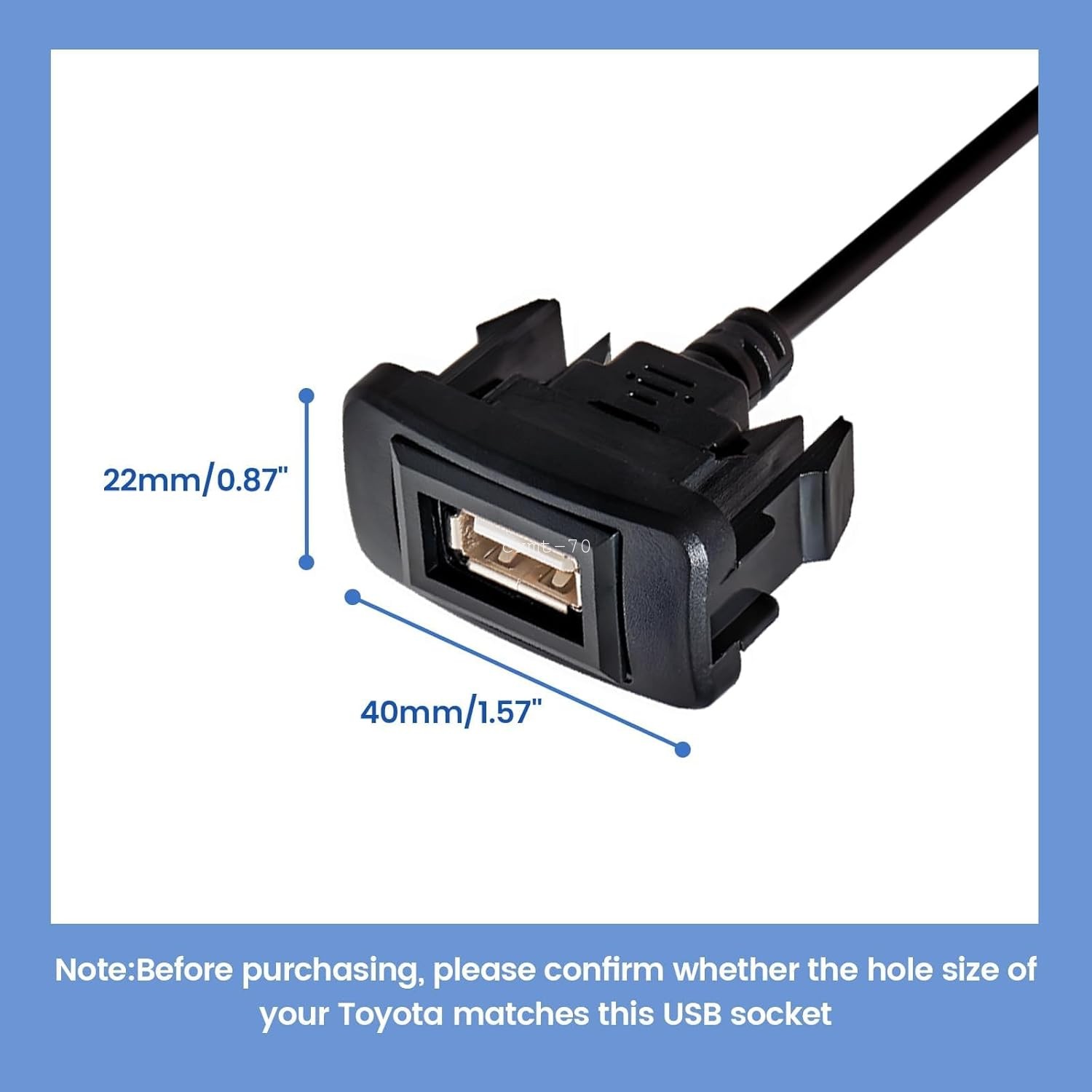 Dash USB Power Socket Charger Flush Mount Adapter For Toyota FJ cruiser 07-14