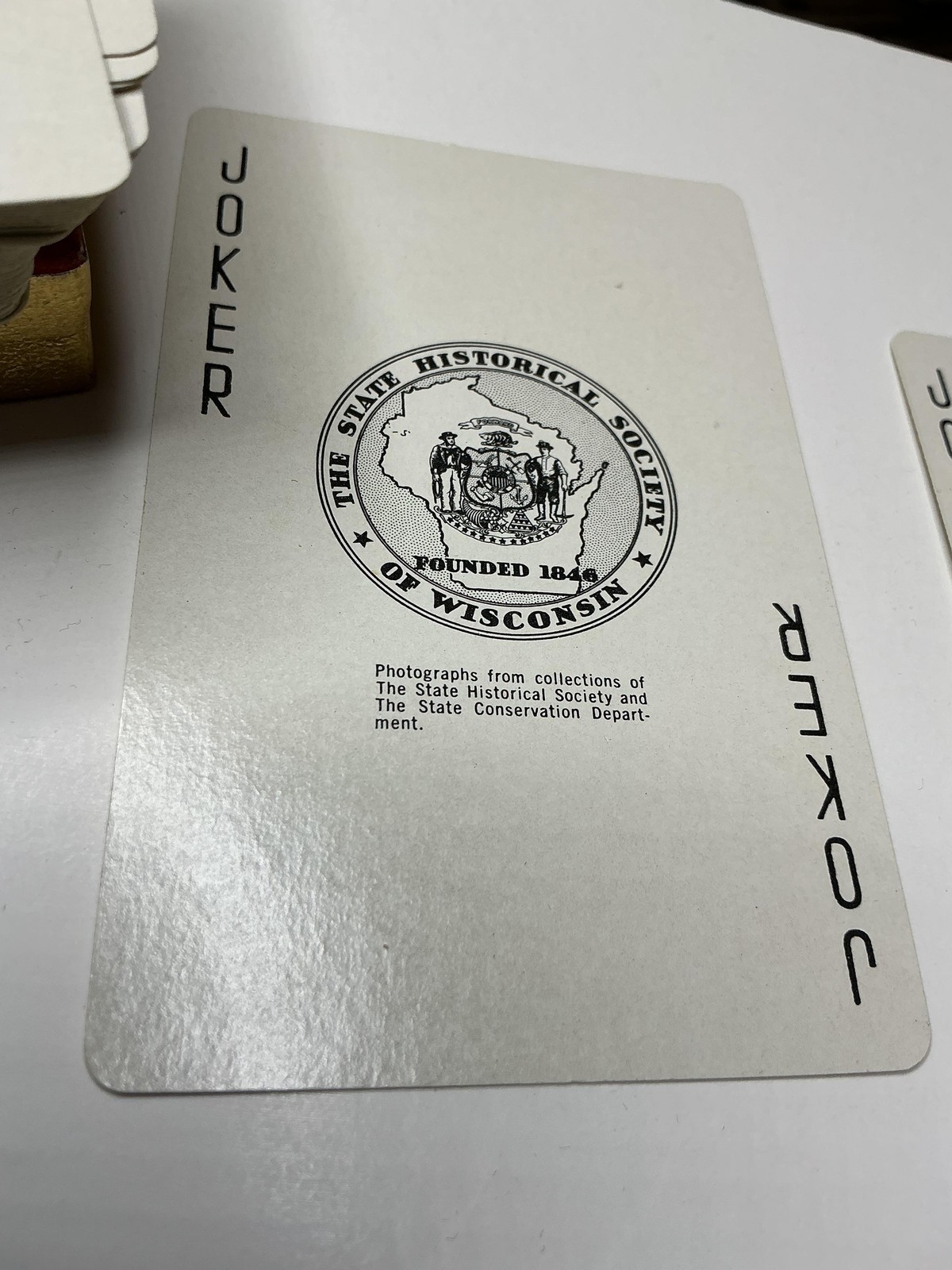 Vintage Beautiful Wisconsin Scenic Souvenir Playing Cards Deck Gold Box