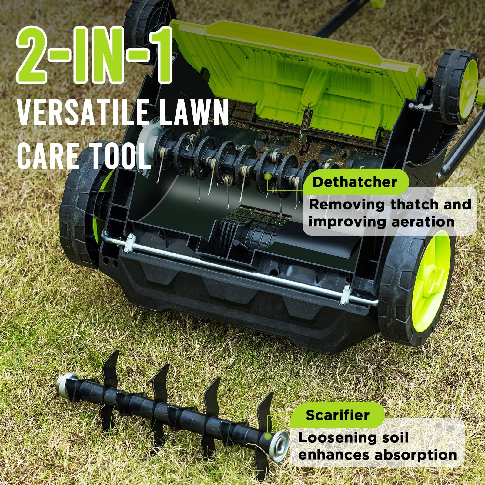 Steelite 2-in-1 Electric Lawn Dethatcher and Scarifier, 13in, 12-Amp for Garden