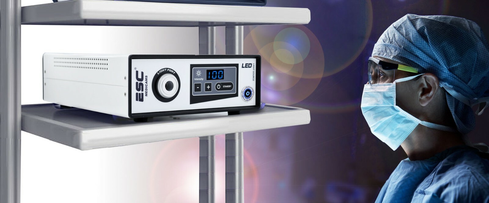 Portable Cold LED Light Source 80W with Fiber Optic for Medical Endoscopy Camera