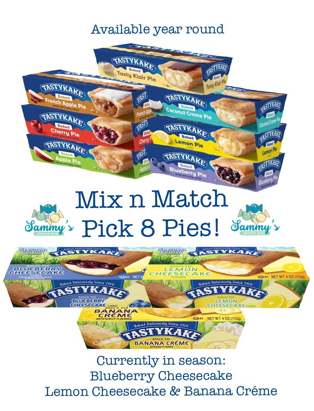 Tastykake Mix n Match! Pick Your Own 8 Assorted Baked Pies