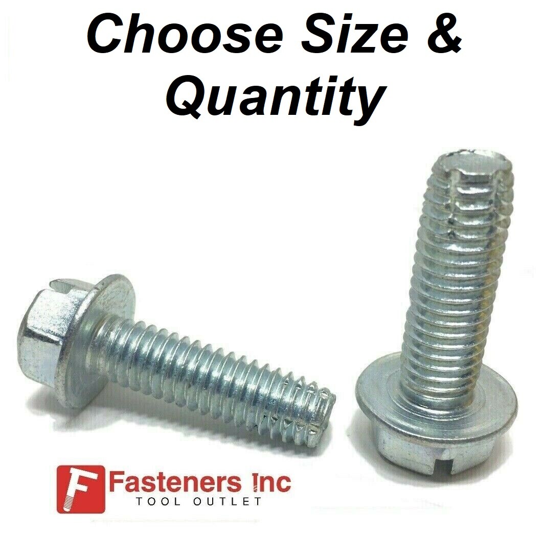 Hex Bolt Thread Cutting Screw Zinc Plated Type F Self Tapping (Pick Size & Qty)