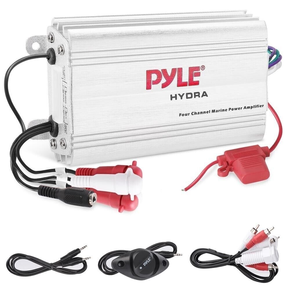 Pyle PLMRMP3A 800W 4-Channel Waterproof MP3/iPod Marine Power Amplifier