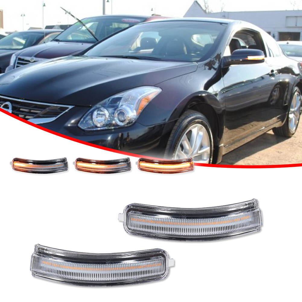 For 2009-2014 Nissan Maxima Clear Amber Side Mirror Sequential Signal Lights 2x